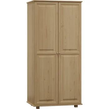 Šatní skříň KIK TRADE Dřevěná šatní skřín MB 66 z borovice šířka 80 cm Odstíny: Přírodní lakovaná