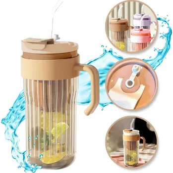 Flamenco Mystique Hrnek z rytého skla na kávu a čaj se slámkou, sítkem a uzávěrem 550 ml CUP12BR