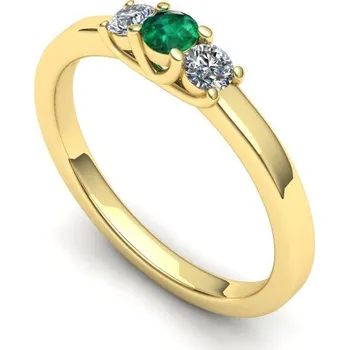 Prsten Prsten se smaragdem a brilianty PZ21007 Materiál: Červené zlato 14kt, Velikost: 55