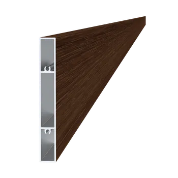 Plot Hliníková lamela s povrchovou úpravou, se strukturou, barva ořech, 120x16x6000 mm