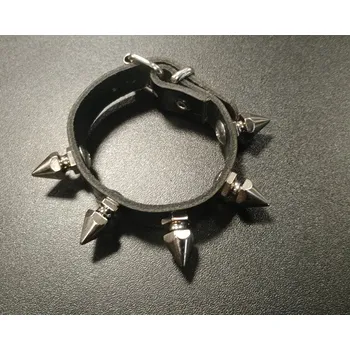 Náramek Kožený náramek stahovák s hroty jednořadý STX-WB1301PAT Velikost: UNI