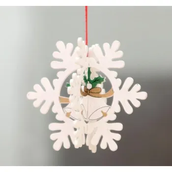 Vánoční ozdoba Dřevěná vánoční ozdoba - Bílá vločka