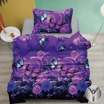 Povlečení TOTÁLNÍ VÝPRODEJ ! LUXUSNÍ BAVLNĚNÉ POVLEČENÍ - MOTÝLCI A RŮŽE 140x200/70x90cm