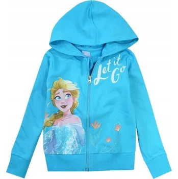 Dívčí mikina EPLUSM Mikina FROZEN s kapucí tyrkysová, vel. 134