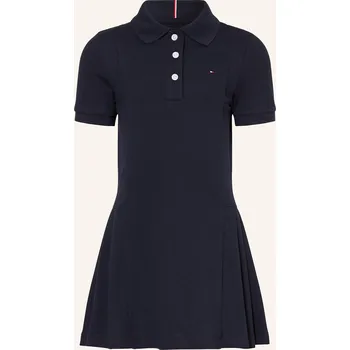 Dámské šaty Tommy Hilfiger Dívčí Polo Šaty Z Piké, tmavě modrá, 104