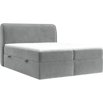 Postel Maison de Rêve Šedá sametová postel boxspring ORGANIC 180 x 200 cm