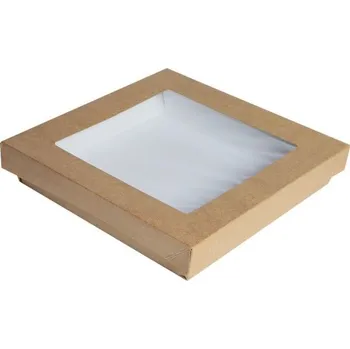 Jednorázové nádobí FirstPack Kartonový box s oknem PET 3016ml 250/250/50mm 25ks