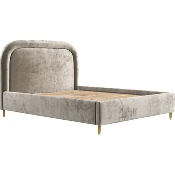 Postel Maison de Rêve Béžová čalouněná dvoulůžková postel MIJA 140 x 200 cm s úložným prostorem