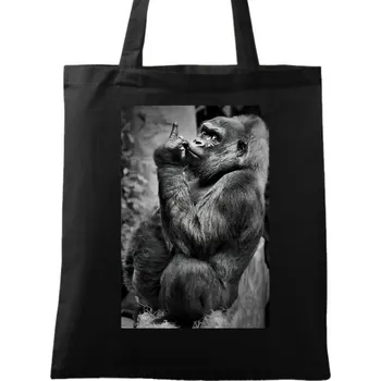 Bavlněná taška Gorila vzkazuje… (Barva: Černá)