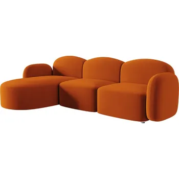 Pohovka Micadoni Sametová rohová pohovka Blair 274 cm, levá