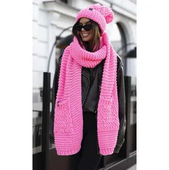 Čepice Fashionweek Souprava čepice a šály JK-ALASKA Barva: Růžová, Velikost: Universal