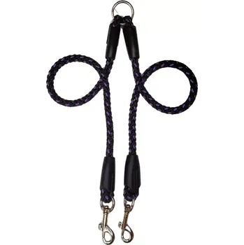 Vodítko pro psa Palkar vodítko rozdvojka pro psy 50 cm x 14 mm černo-fialová