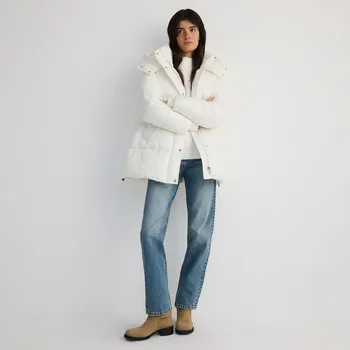 Dámský kabát Reserved - Prošívaná bunda s kapucí - tělová - 638AY-02X - 638AY-02X-XS