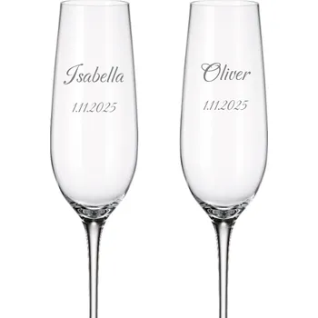 Sklenice Dekorant Svatební sklenice na šampaňské Carattere 270 ml 2KS