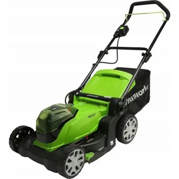 Sekačka Greenworks bateriová sekačka na trávu 2x24V Bateriová sekačka na trávu 41cm G24X2LM41K2x sada duální nabíječka + 2 baterie 2Ah