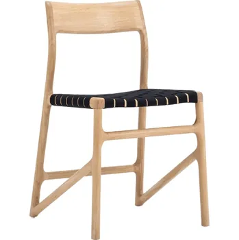 Jídelní židle Gazzda Černá dubová jídelní židle Fawn s výpletem