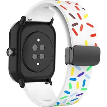 Příslušenství k chytrým hodinkám Silikonový řemínek s magnetickou nastavitelnou sponou Pride edition 20mm Samsung / Huawei / Xiaomi / Garmin Barva: Bílá