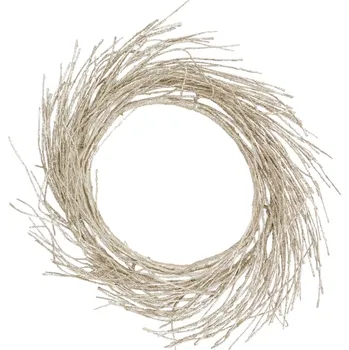 Vánoční dekorace Zlatý vánoční LED věnec Kave Home Bria 60 cm