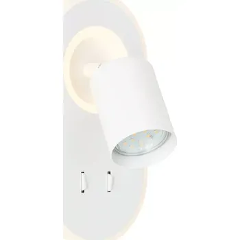 Bodové svítidlo Brilliant G99556/05 KIMON - Nástěnné bílé bodové svítidlo se dvěma vypínači, LED 9,5W, 3000K (Nástěnná moderní lampička vhodná i nad postel)