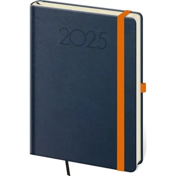 Diář Helma365 New Praga A5 denní s gumičkou 2025 modrý