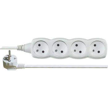 Zahradní nábytek Kabel prodlužovací 4zásuvka Emos bílá 5 m 1 mm2 IP 20