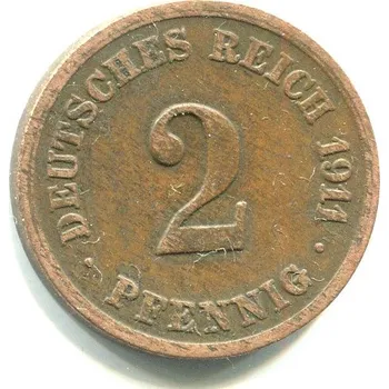 Sběratelství NĚMECKO. 2 Pfennig 1911/E.