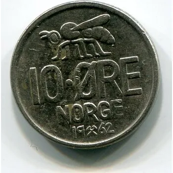 NORSKO. 10 öre 1962.