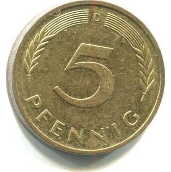 NĚMECKO. 5 Pfennig 1995/D