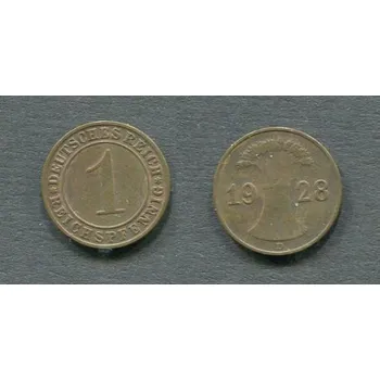 NĚMECKO. 1 Reichspfennig 1928/D