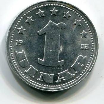 JUGOSLÁVIE. 1 dinar 1953.