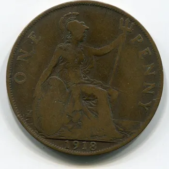 VELKÁ BRITÁNIE. 1 penny 1918. KM-810