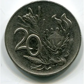 JIHOAFRICKÁ REPUBLIKA. 20 cents 1990.