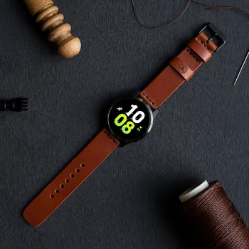 Řemínek na hodinky KOŽENÝ ŘEMÍNEK NA SAMSUNG HODINKY - HNĚDÝ ČERNÁ, 22 mm, L - obvod zápěstí 15 - 21 cm Vidra Brand