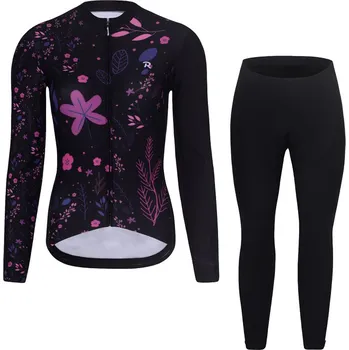 Cyklistická bunda RIVANELLE Cyklistická zimní bunda a kalhoty - OASIS WINTER - černá/růžová