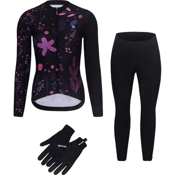 Cyklistická bunda RIVANELLE Cyklistický mega set - OASIS WINTER - černá/růžová