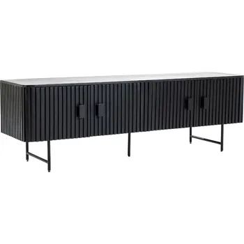Televizní stolek Eleonora Černý dřevěný TV stolek Remi 170 x 45 cm