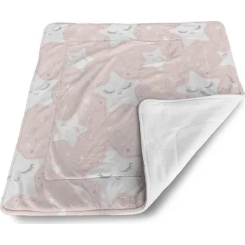 deka Sablio Deka pro miminko Bílé hvězdy s obličejem - 80x100 cm