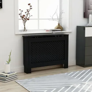 Hlavice pro radiátor Nábytek XL Kryt na radiátor černý 112 x 19 x 81,5 cm MDF 288192