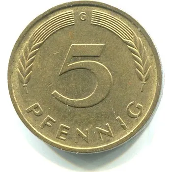 NĚMECKO. 5 Pfennig 1982/G