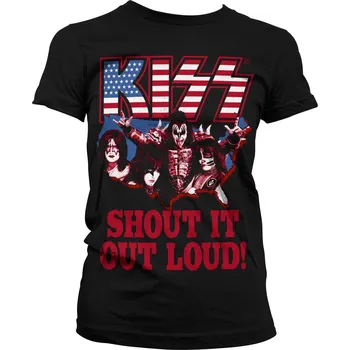 Dámské tričko Funko | Dámské tričko KISS - SHOUT IT OUT LOUD černé - L / Černá