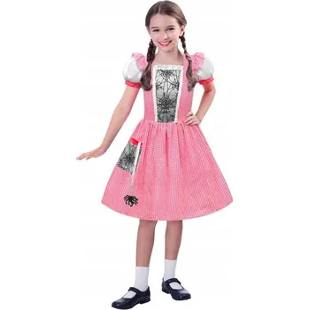 Karnevalový kostým HALLOWEENSKÝ ŠATY KOSTÝM GIRL V ČERVENOBÍLÝCH ŠATÁCH 116