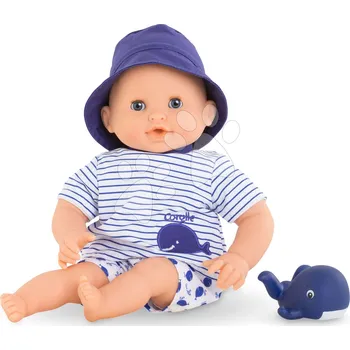 Panenka Panenka ke koupání Baby Bath Marin Mon Premiere Poupon Corolle s modrýma mrkacíma očima a velrybou 30 cm od 18 měsíců
