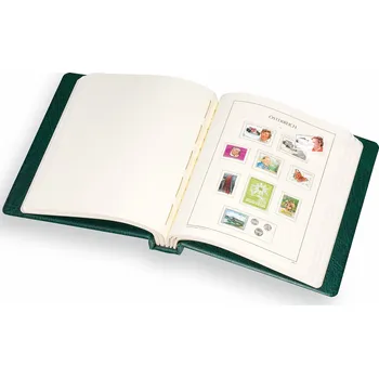 Obal pro sběratelský předmět Leuchtturm Album LEUCHTTURM, PERFECT, se speciální mechanikou, s názvem země na hřbetě - OSN, s kazetou, červená