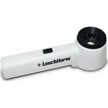 Obal pro sběratelský předmět Leuchtturm Lupa s LED osvětlením, zvětšení 10×, bílá