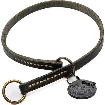 Obojek pro psa Morko Stahovací obojek – černá kůže, kování staromosaz .cm: 35 cm
