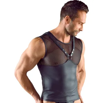 Pánské erotické prádlo Svenjoyment Chest Harness Shirt 2161877 Black Velikost XXXL