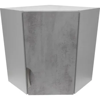 Kuchyňská skříňka Smontovaná rohová kuchyňská horní skříňka barva beton korpus šedý