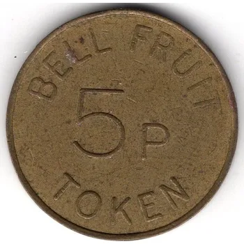 VELKÁ BRITÁNIE. Bell-Fruit Token. 5 pence.