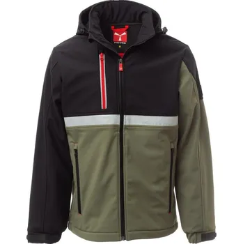 Pánská mikina Pánská softshellová bunda WISE, Payper Barva: VOJENSKÁ ZELENÁ/ ČER, Velikost: XS
