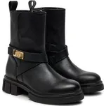 Tommy Hilfiger Polokozačky Biker Leather FW0FW08313 Černá 37